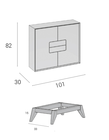 Mueble Funcional Blake con Pata Retro Mueble Funcional Blake con Pata Retro