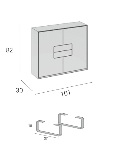 Mueble Funcional Blake Patas Inox