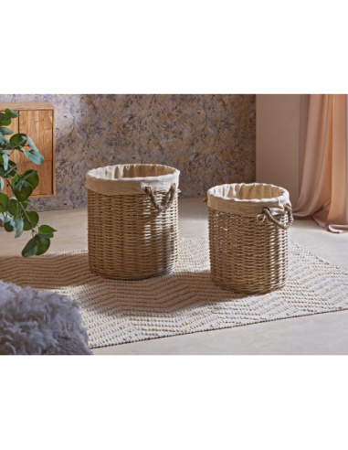 Set 2 Contenedores mimbre 50 cm