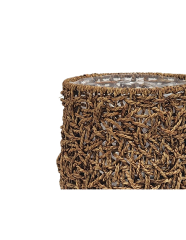 Jarrón-paragüero trenzado madera