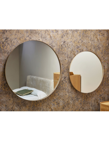 Espejo beige redondo 80d cm