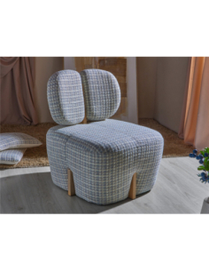 Sillón Arhoa tapizada tweed