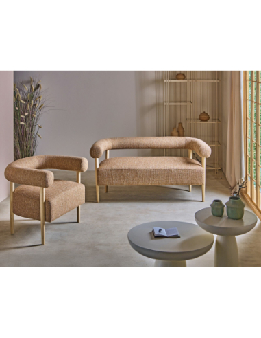 Sillón Mere class tapizada caramelo