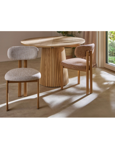 Silla de comedor Nyree class tela beige