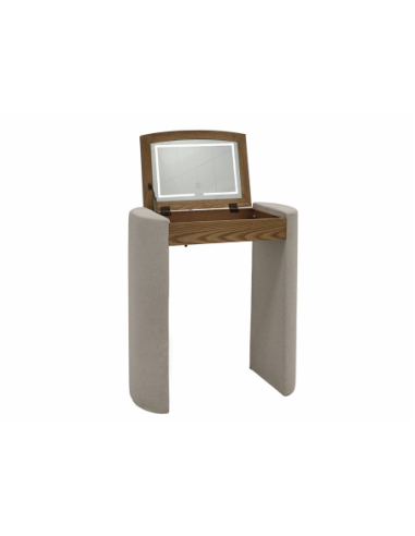 Tocador espejo led patas tapizadas beige