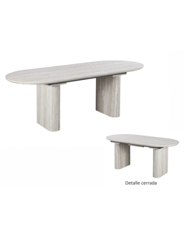 Mesa de comedor extensible ovalada... Mesa de comedor extensible ovalada...