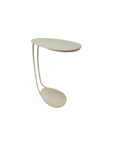 Mesa auxiliar aluminio beige lavado