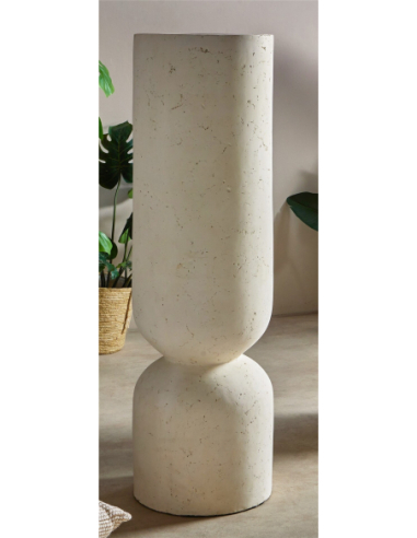 Jarrón textura símil piedra blanco...