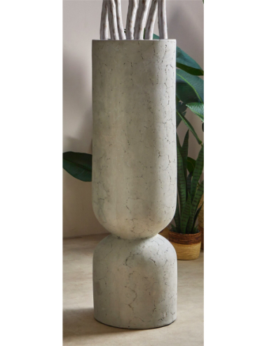 Jarrón textura símil piedra gris 120 cm