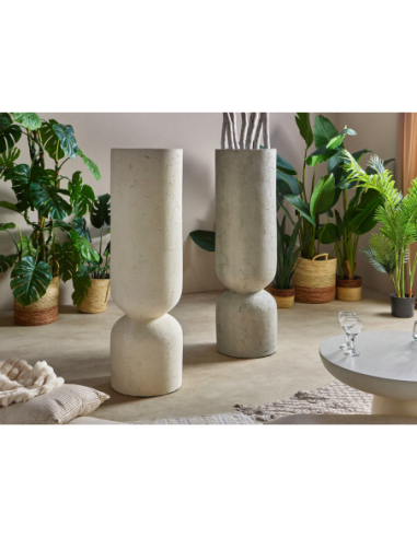 Jarrón textura símil piedra gris 120 cm