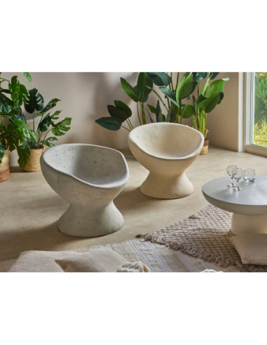 Asiento textura símil piedra blanco