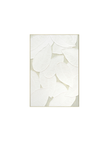 Óleo abstracto con hojas en relieve...