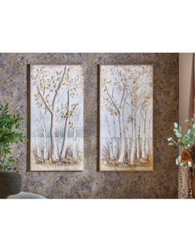 Cuadro 8 Árboles en relieve madera...