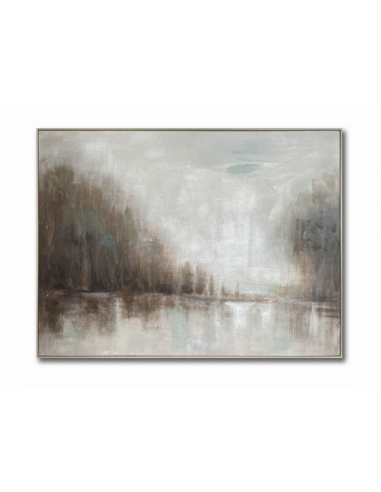 Lienzo impreso Río marrón con marco