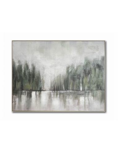 Lienzo impreso Río verde con marco