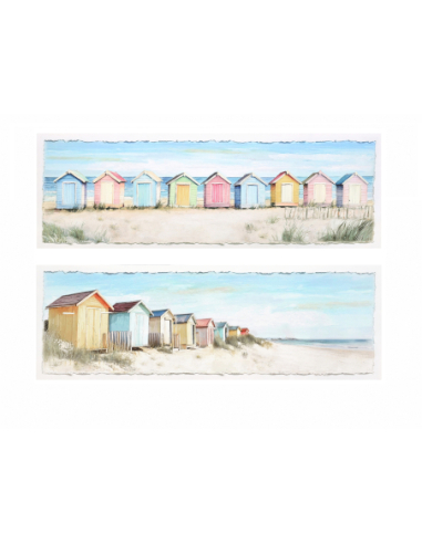 Set 2 lienzos impresos Casetas Playa...