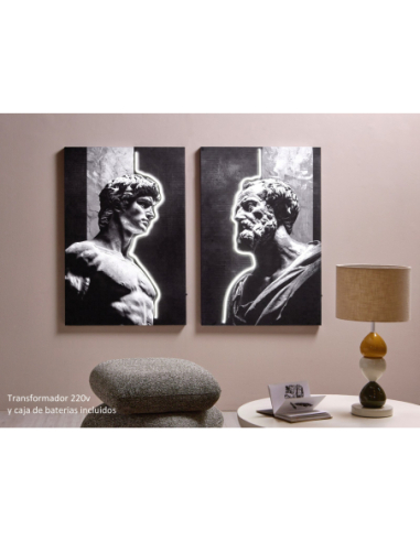 Lienzo impreso Hombre 50% óleo con led