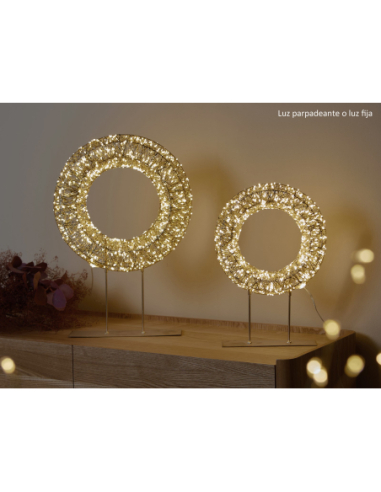 Corona oro pet c/pie 36d cm 1200 leds