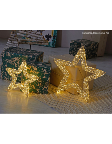 Estrella 3D oro pet 35 cm 800 leds