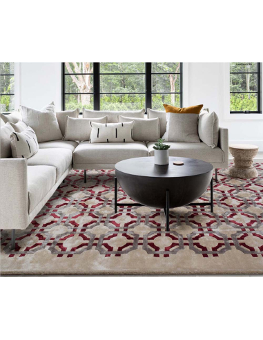 Alfombra Casablanca 002 Beige y Rojo
