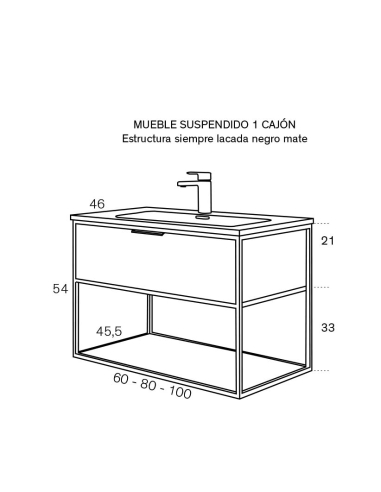 Conjunto mueble baño estructura con...