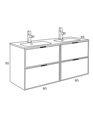 Conjunto Mueble de baño Kubik 120 cm Conjunto Mueble de baño Kubik 120 cm