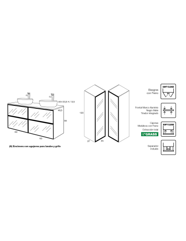 Conjunto Mueble de baño Koba 120 cm...