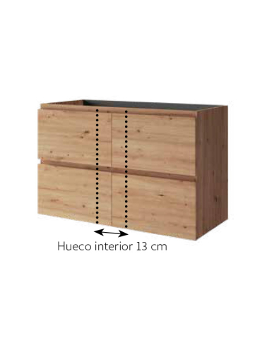 Mueble de baño cuatro cajones simétrico