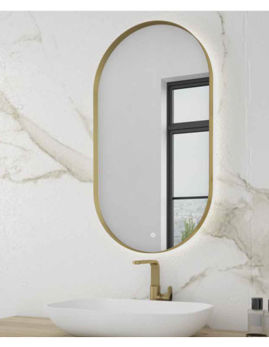 Espejo de baño LED GRETA marco aluminio
