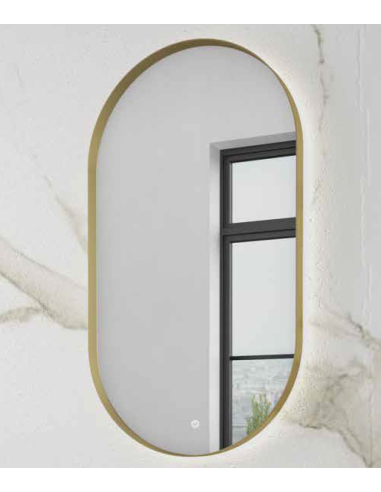 Espejo de baño LED GRETA marco aluminio