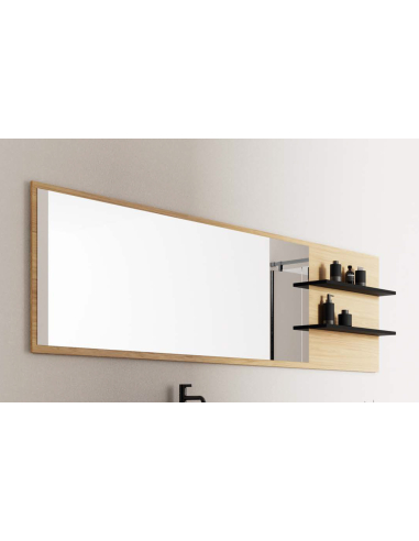 Espejo con marco y repisas de madera