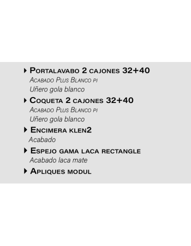 Composición de baño 180 cm 2 lavabos...