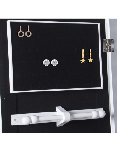 Espejo joyero pie de madera con luces...