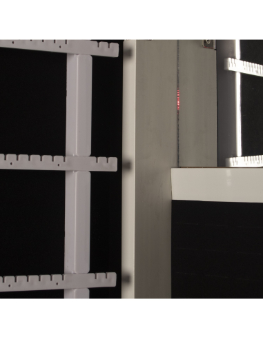 Espejo joyero blanco con puerta decorada