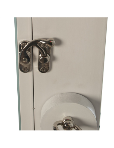 Espejo joyero blanco con puerta decorada