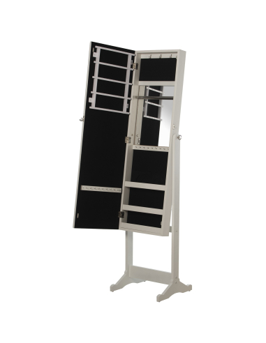 Espejo joyero de pie blanco con marco...