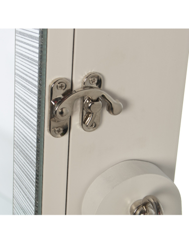 Espejo joyero de pie blanco con marco...