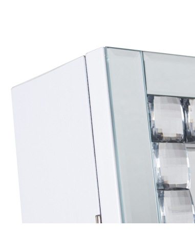 Espejo joyero de pie blanco con marco...