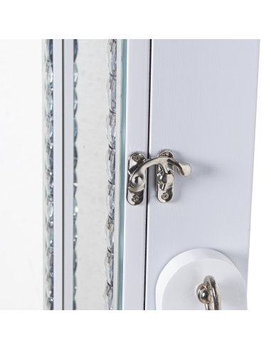 Espejo joyero de pie blanco con marco...