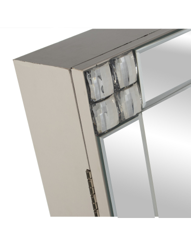 Espejo joyero de pie blanco con marco...