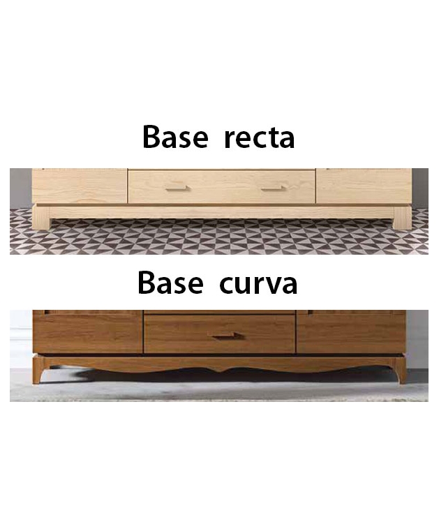 Cómoda Vega 100 cm 4 cajones base curva