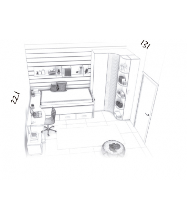 Composición habitación juvenil B003 Composición habitación juvenil B003