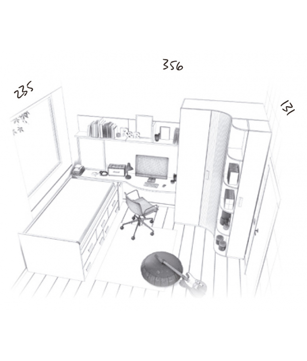 Habitación juvenil cama compacta Basic7