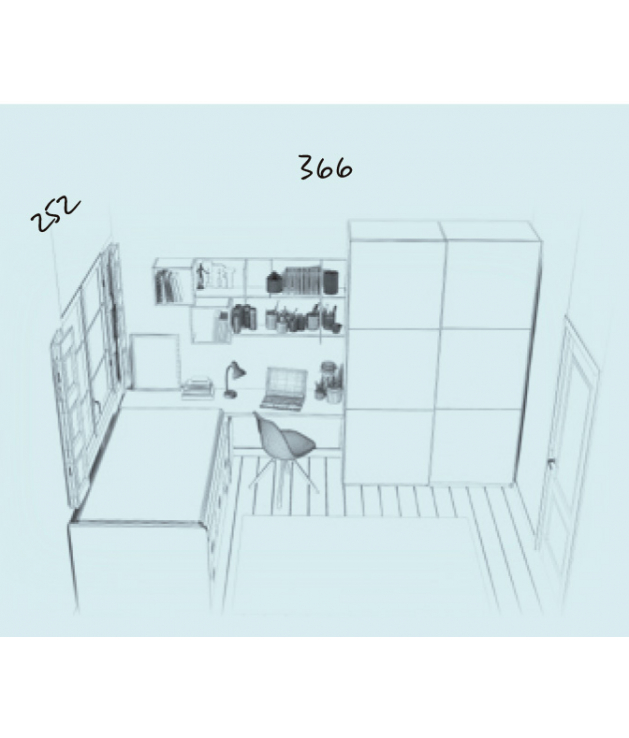 Habitación juvenil cama compacta Basic8