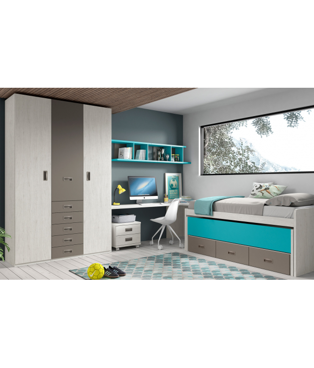 Habitación juvenil armario y compacto Basic13
