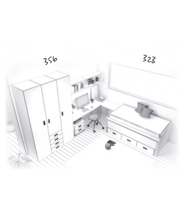 Habitación juvenil armario y compacto Basic13 Habitación juvenil armario y compacto Basic13