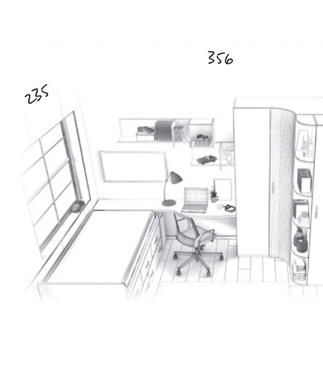 Habitación juvenil armario rincón Basic16