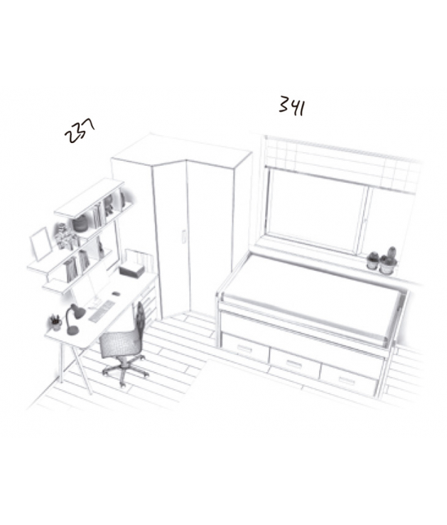 Habitación juvenil armario rincón chaflán-recto Basic21 Habitación juvenil armario rincón chaflán-recto Basic21