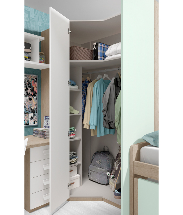 Habitación juvenil armario rincón chaflán-recto Basic21 Habitación juvenil armario rincón chaflán-recto Basic21