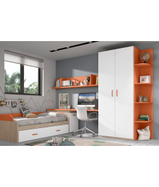 Habitación juvenil armario dos puertas rectas Basic34